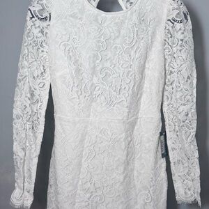 Elegant White Lace Dress
